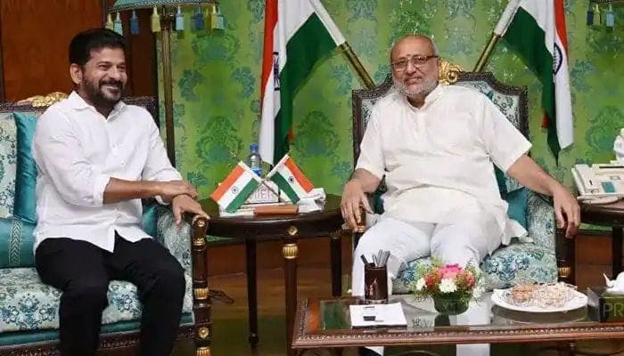 రాజ్ భవన్ లో గవర్నర్ రాధాకృష్ణన్ తో సీఎం రేవంత్ రెడ్డి భేటీ..!