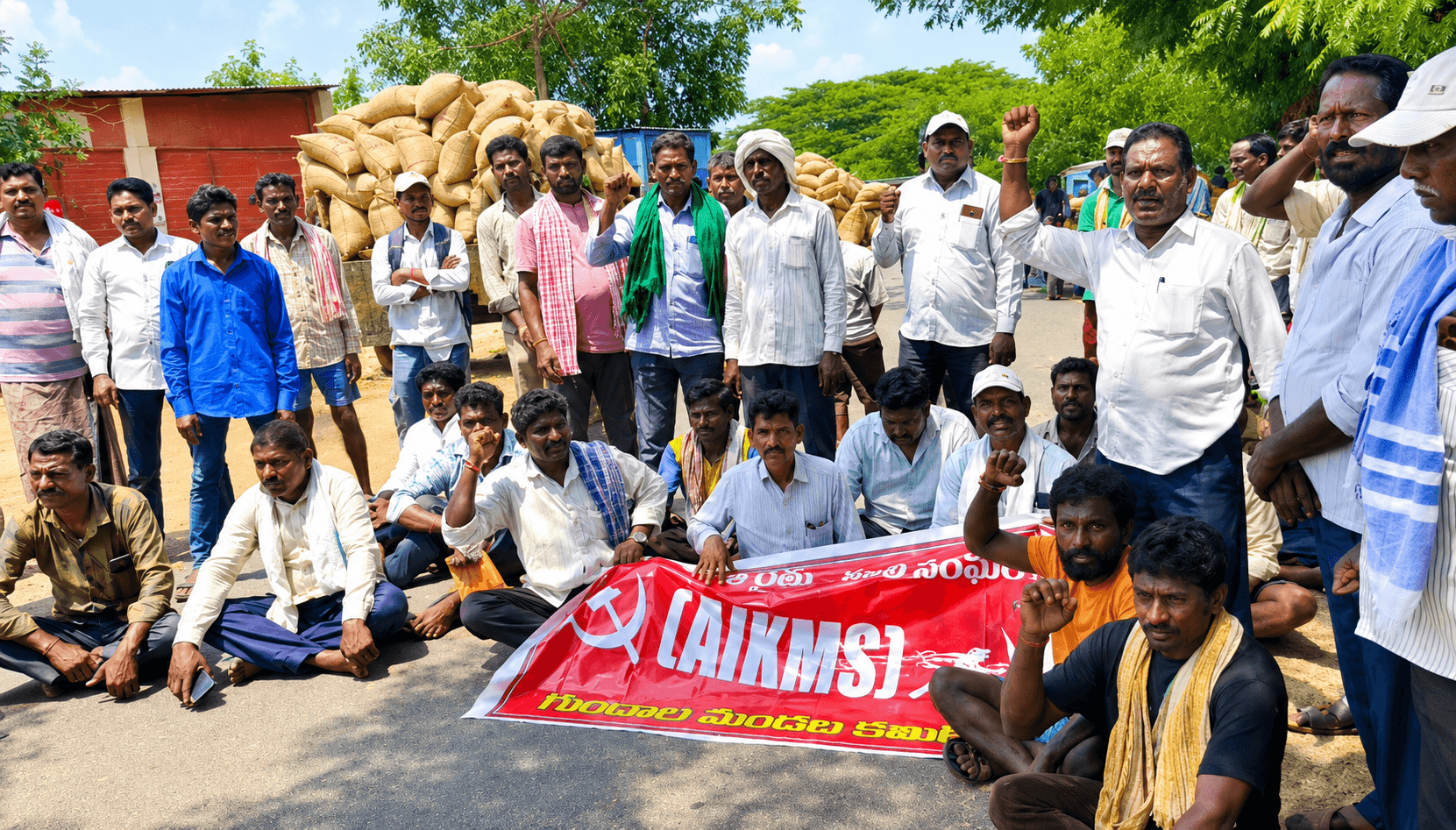 CPI(ML) న్యూడెమోక్రసీ & AIKMS ఆధ్వర్యంలో గుండాల మండలంలో రైతుల ఆందోళన